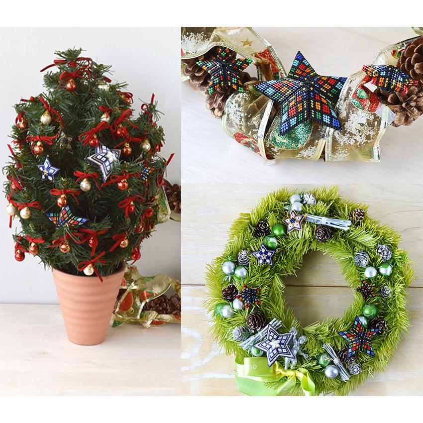 キーホルダー　ビーズワーク　クリスマス　リース　鈴 キーホルダー ビーズワーク クリスマス リース 鈴 ビーズ