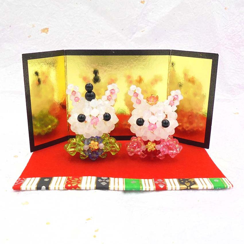 うさぎのひな飾り | おひなさま ひな祭り うさぎ ビーズステッチ