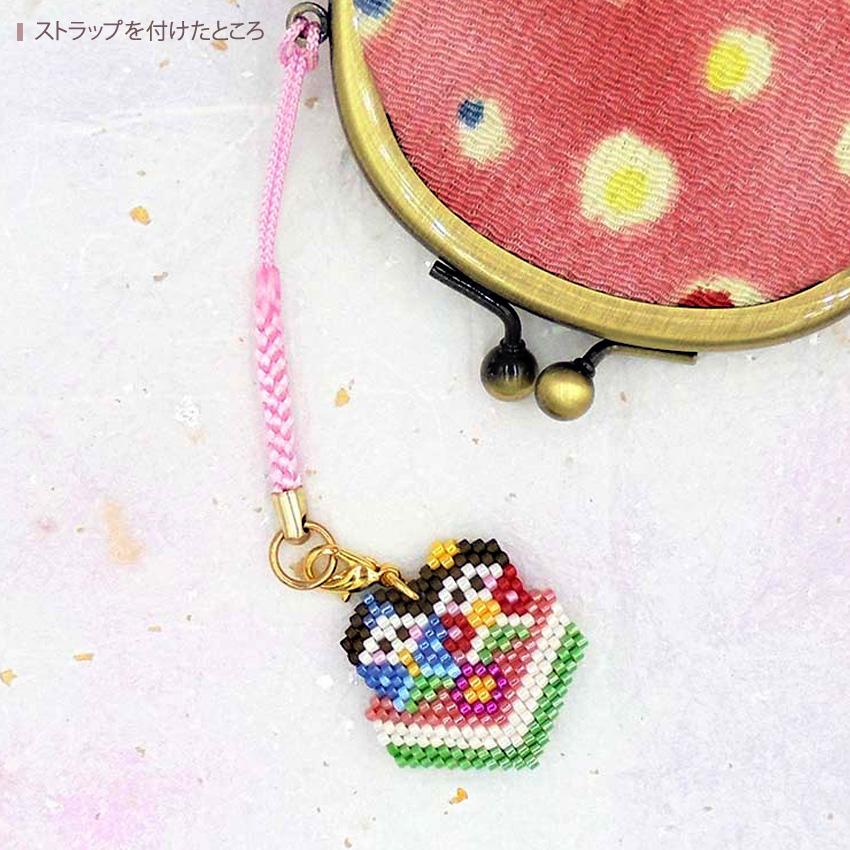 京・ひしもち雛根付け | おひなさま ひな祭り 根付 ビーズステッチ