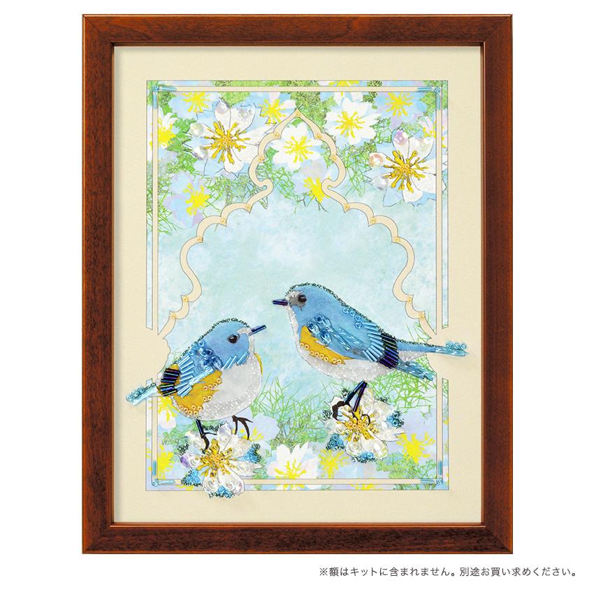 MIYUKI ビーズデコール ルリビタキとニゲラ | ビーズ キット ビーズ