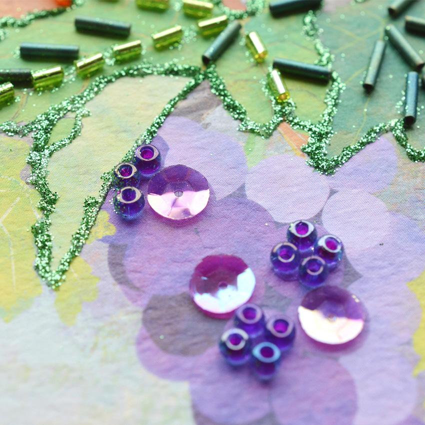 MIYUKI ビーズデコール ジョウビタキと葡萄 | ビーズ キット ビーズ