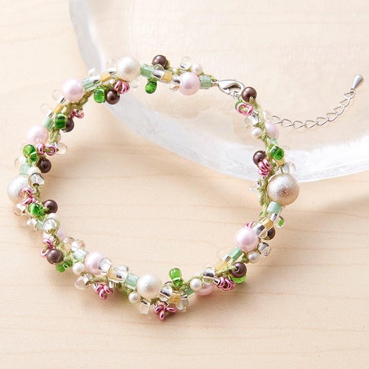 ビーズキット DEMIビーズでつくるアクセサリー お花のブレスレット TL