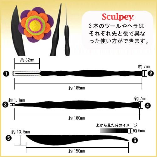 粘土 オーブン樹脂粘土用具 スカルピー クレイツールスターターセット アシーナ｜shugale1｜02