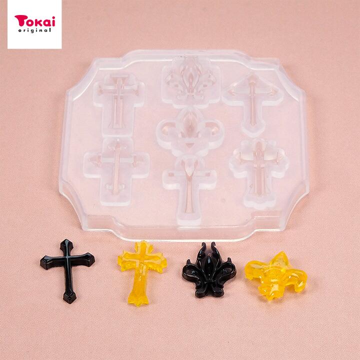 クラフトハートトーカイ オリジナルシリコンプチモールド クロス&ユリ