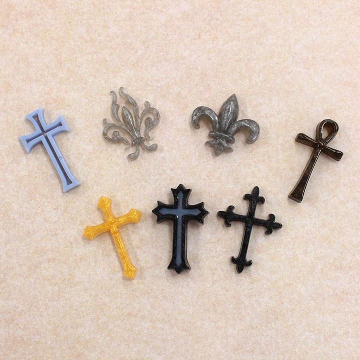 クラフトハートトーカイ オリジナルシリコンプチモールド クロス&ユリ