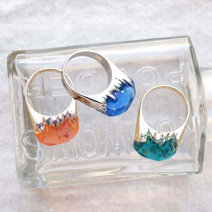 no.13 ハンドメイド　レジンリング ボリュームリング ベース 13号・16号 | レジン UVレジン パーツ 指輪