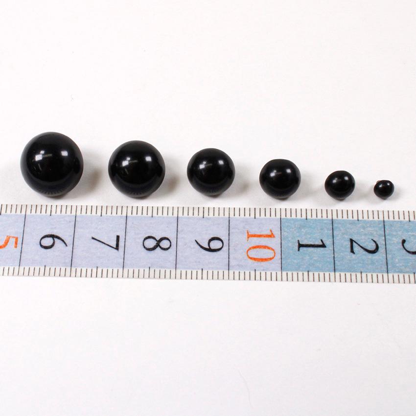 クラフトハートトーカイ 人形作り 目玉 釦 黒 4ケ入 4mm 6mm 8mm 10mm