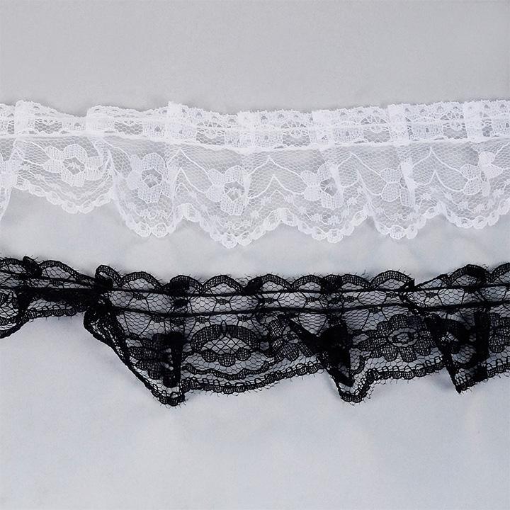 ラッセルレース1巻売 10m F 白 黒 ラッセルレース レース フリル ギャザー ダンス 衣装 ウェディング 小物 手芸用レース ハンドメイド 手芸材料の通販シュゲールyahoo 店 通販 Yahoo ショッピング