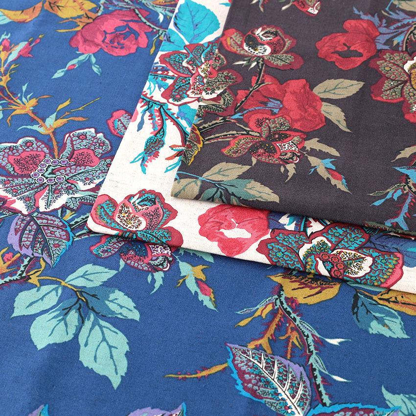 カットクロス ソレイアード 綿麻シーチング ローズバッド 50cm 生地 布 布地 はぎれ カット布 カットクロス Souleiado ソレイアード 南仏 花 花柄 ばら 手芸材料の通販シュゲールyahoo 店 通販 Yahoo ショッピング