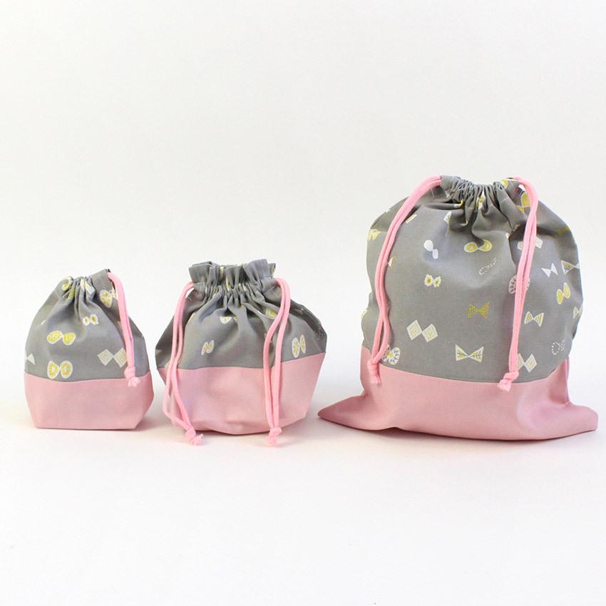 クラフトハートトーカイ 作り図 巾着3点 切替デザイン 体操着