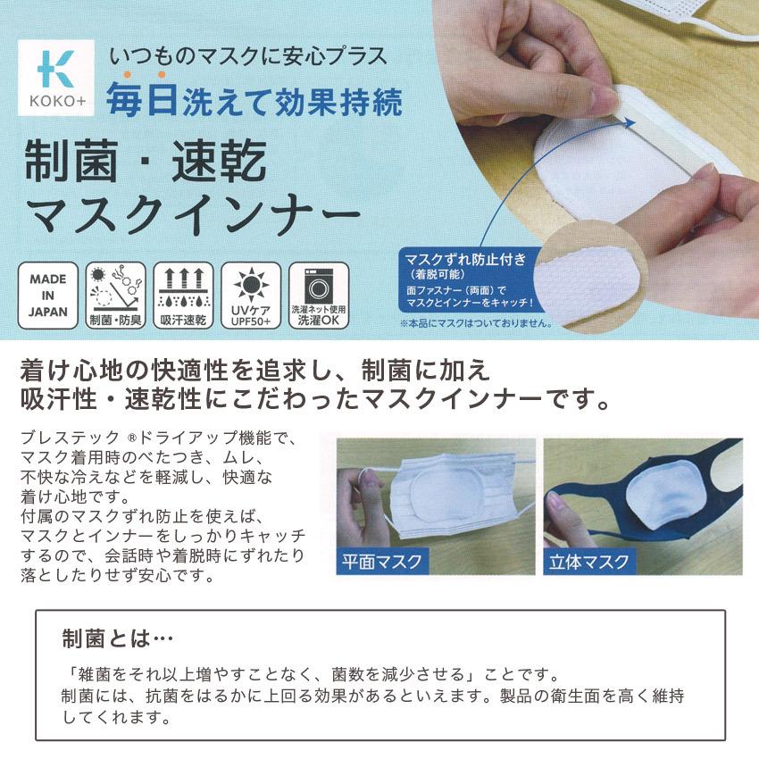 KAWAGUCHI（カワグチ） KOKO+（ココタス） 制菌・速乾 マスクインナー