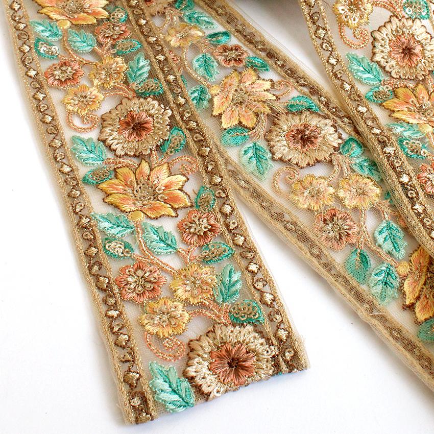数量限定 インド刺繍リボン 1巻売 8m C003 | はぎれセット 数量限定 インド刺繍リボン 1巻売 8m C003 | はぎれセット