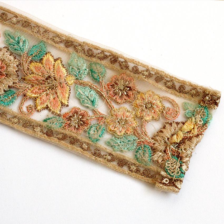 数量限定 インド刺繍リボン 1巻売 8m C003 | はぎれセット 数量限定 インド刺繍リボン 1巻売 8m C003 | はぎれセット