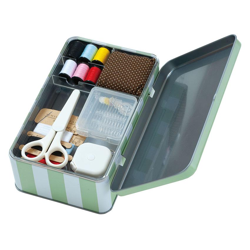 ミササ アンティーク トレミー ソーイングセット ブリキ缶 No.1485