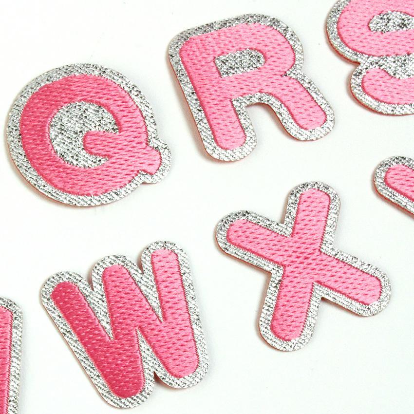 クラフトハートトーカイ 【ピンク】 お名前ワッペン【N〜Z】 アイロン