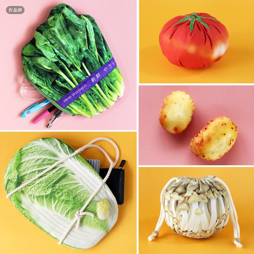 インクジェットパネル 八百屋さん 白菜 108×95cm カットクロス｜生地