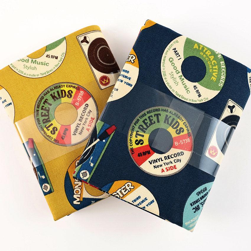 レコード柄 オックス 50cm カットクロス | 生地 布 布地 はぎれ カット