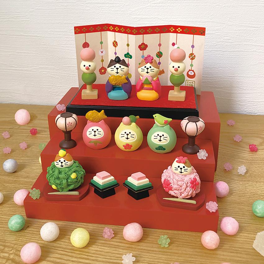 コンコンブル おひなさま 木製ひな壇 小物 置物 飾り マスコット コンコンブル おひなさま 木製ひな壇 小物 置物 飾り マスコット
