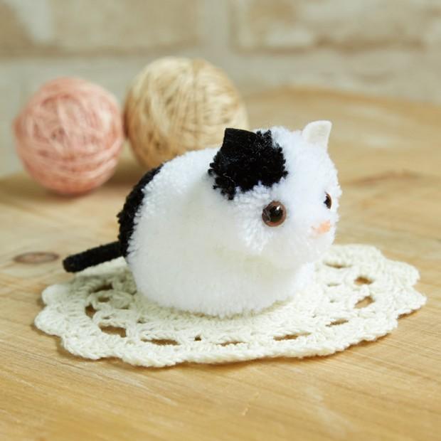 クラフト ボンボンクラフト ボンボン 黒ブチ猫 ハマナカ ボンボンキット キット 手作り 手芸材料の通販シュゲールyahoo 店 通販 Yahoo ショッピング