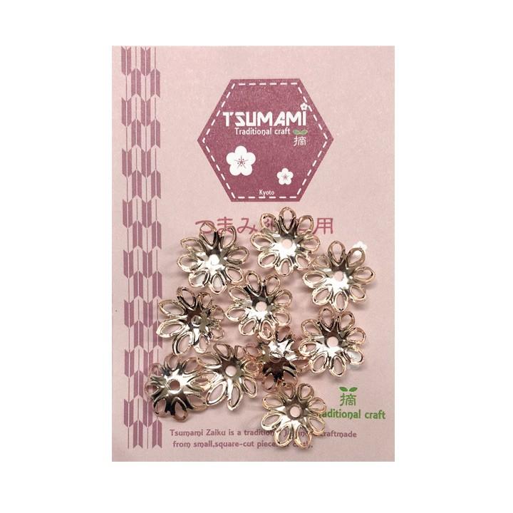 つまみ細工用 座金 B ピンクゴールド 13mm 10個入 TP-58 | 花座金 花座