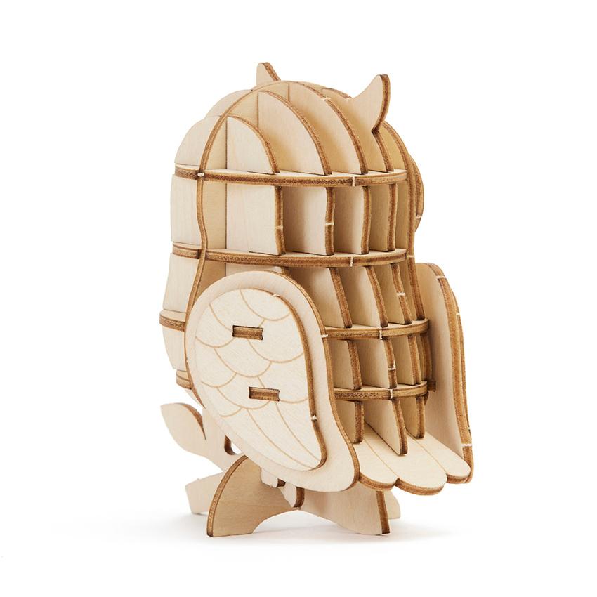 立体組木（新品）・フクロウ（パズル）・奈良木楽舎製 立体組木（新品）・フクロウ（パズル）・奈良木楽舎製