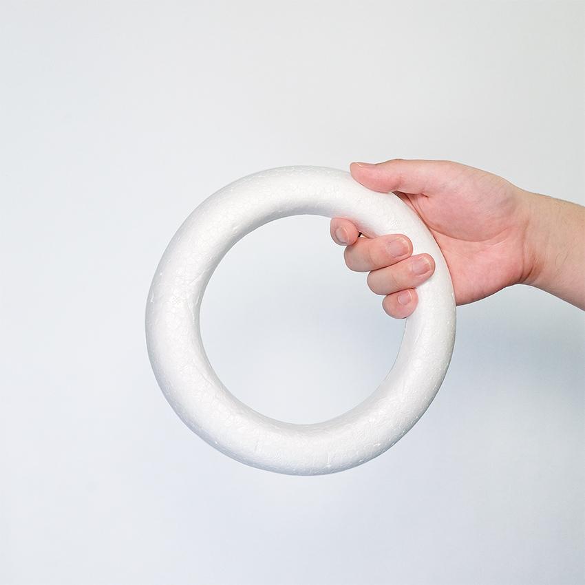 発泡リース 20cm 裏平タイプ リースベース スチロール | リース型