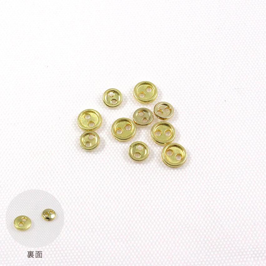 ミニチュアドール ドレスパーツ ミニボタン ゴールド 4mm/5mm 各5個入