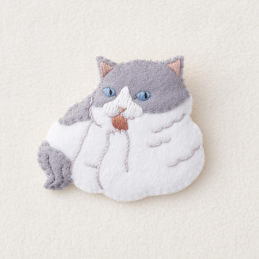 フェルトと刺繍でつくる猫のブローチ キット ラグドール NSB-6
