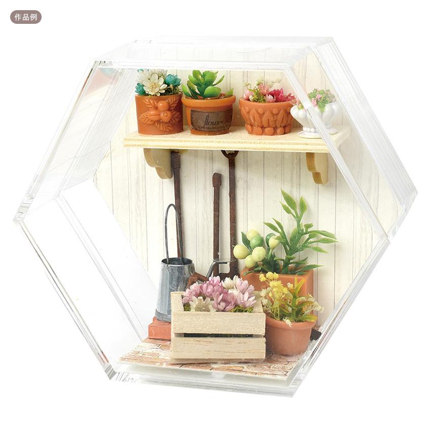 エルベール アクリルケース 六角形 クリア HBR-411 ミニチュアベース