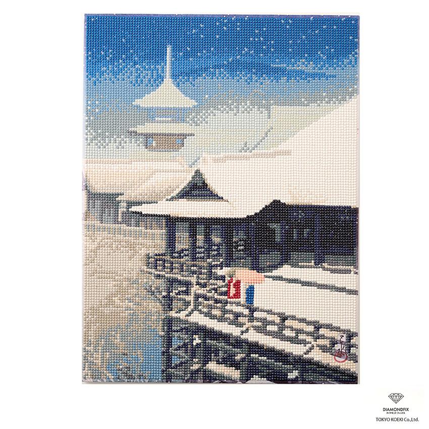浮世絵 春画 装飾石 インテリア オブジェ ダイヤモンドフィックス キット 浮世絵 春の雪京ノ清水 30×40cm 10