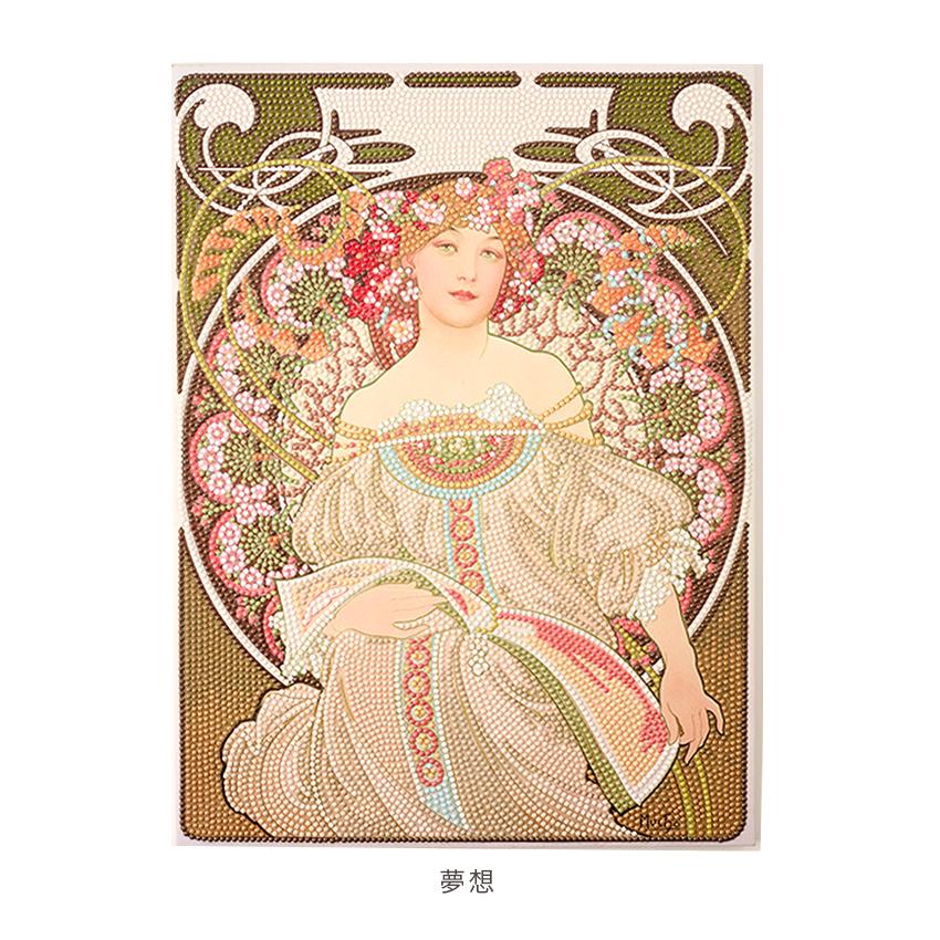 ダイヤモンドフィックス MUCHA 30×40cm | ビーズキャンバス 貼り付け
