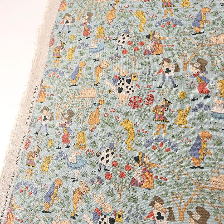 V&A Fabric Collection アリスの冒険 綿麻キャンバス 50cm単位｜切売り 切り売り 生地 布 布地 英国 イギリス ロンドン ヴィクトリア&アルバート博物館｜shugale1｜08