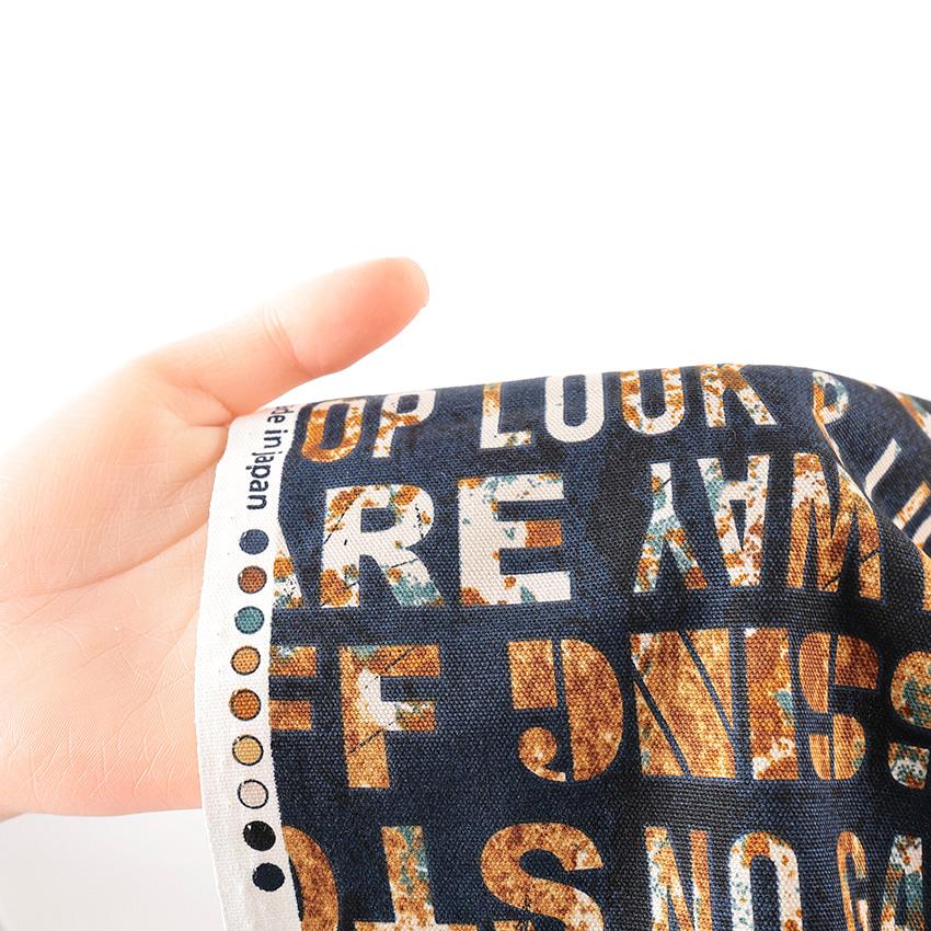 英字アンティーク調 オックス 50cm単位｜切売り 切り売り 生地 布 布地