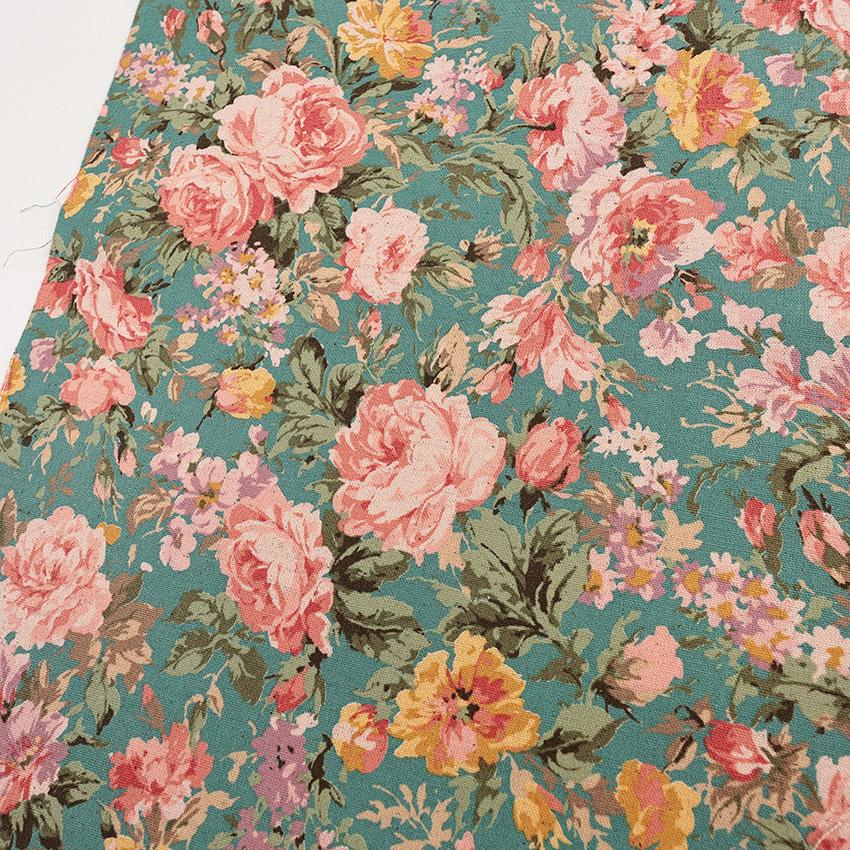 クラフトハートトーカイ YUWA pretty roses 綿麻キャンバス 50cm単位