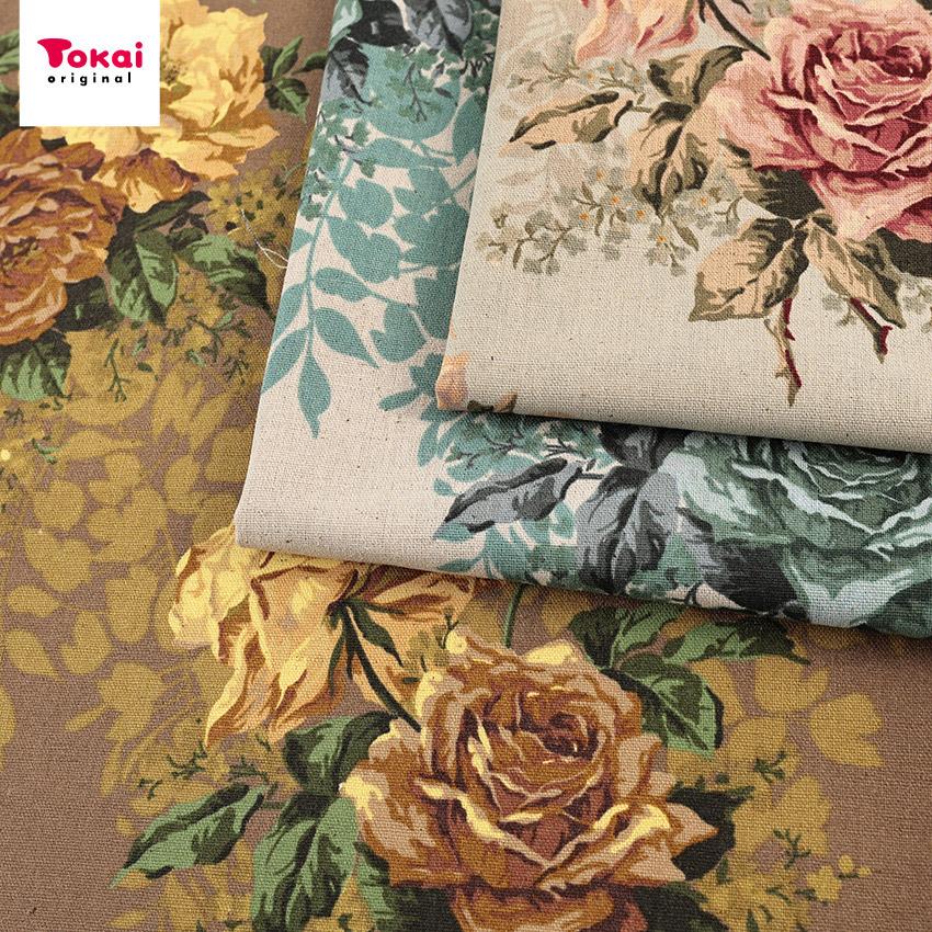 クラフトハートトーカイ YUWA antique rose 綿麻キャンバス 50cm単位