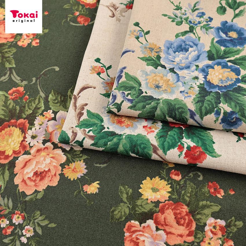 クラフトハートトーカイ YUWA rose and ornaments 綿麻キャンバス 50cm