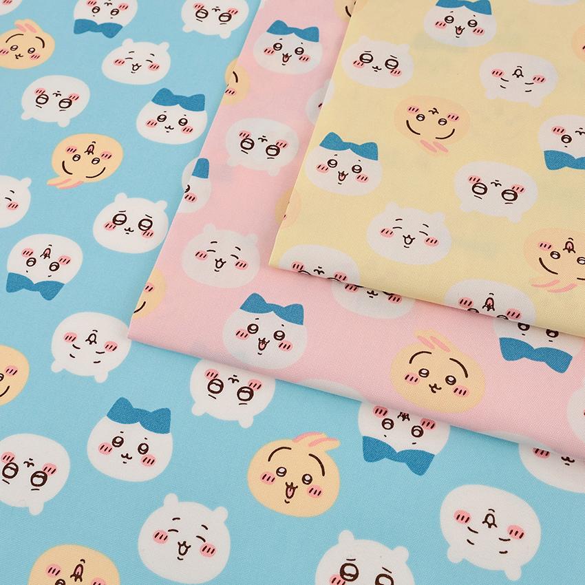 ちいかわ フェイス柄 オックス 50cm単位｜切売り 切り売り 生地 布 布 …
