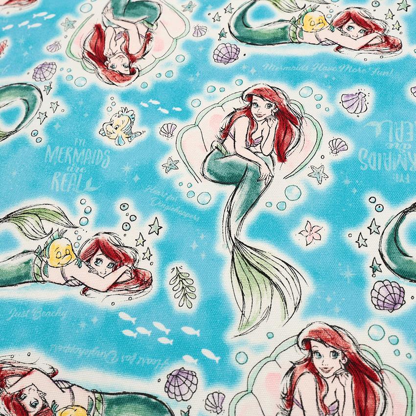 Disney（ディズニー） アリエル シェル柄 オックス 50cm単位｜切売り