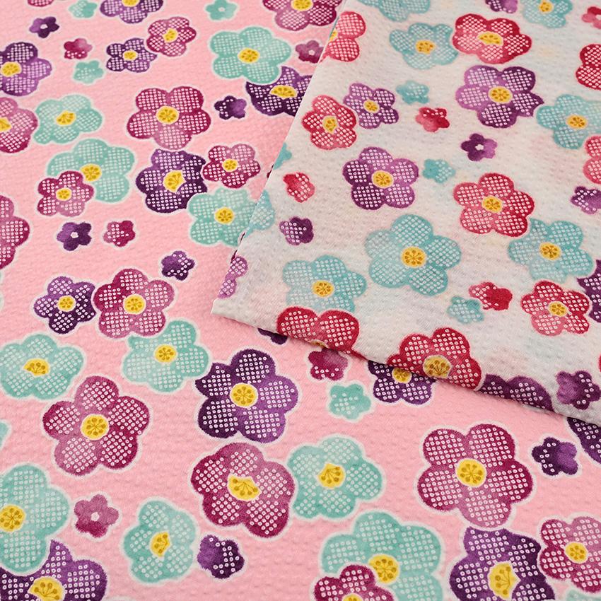リップルプリント ぼたん花 50cm単位｜切売り 切り売り 生地 布 布地