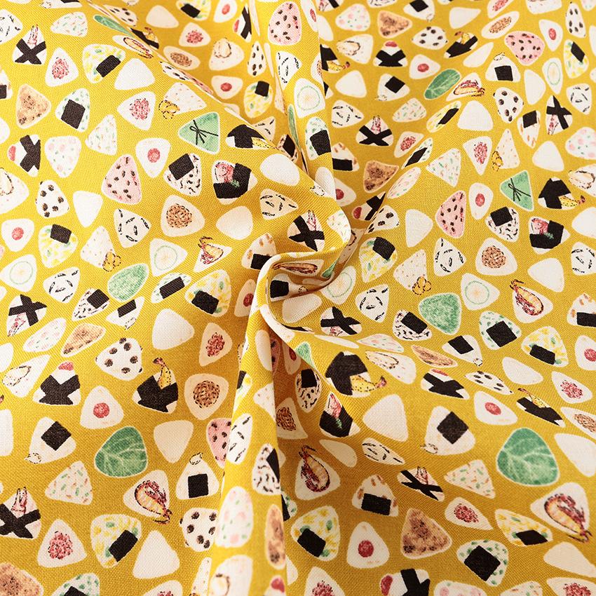 ご当地おにぎり ミニ柄 シーチング 50cm単位 | 切売り 切り売り 生地
