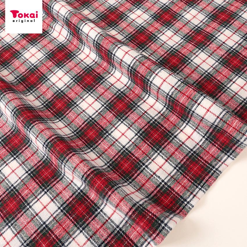 クラフトハートトーカイ 先染め起毛チェック Aレッド 50cm単位 | 切