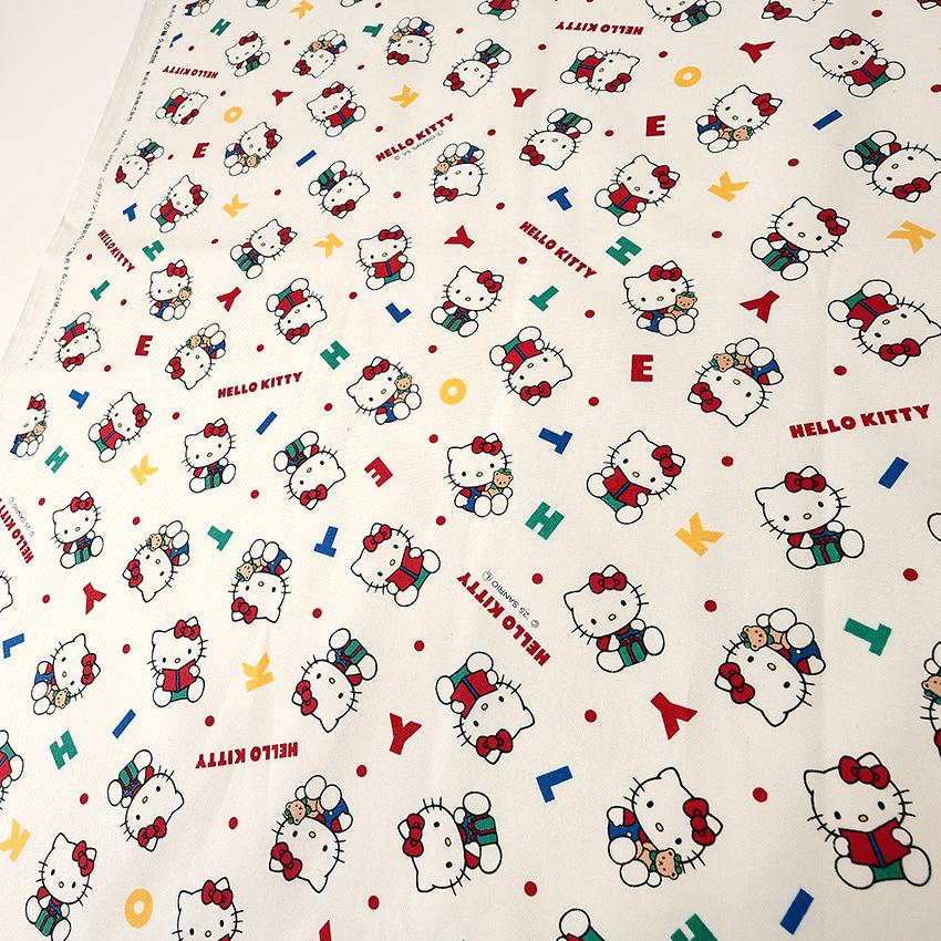 サンリオ ハローキティ アルファベット オックス 50cm単位 | 切売り 切り売り 生地 布 布地 キャラクター | クラフトハートトーカイ | 01