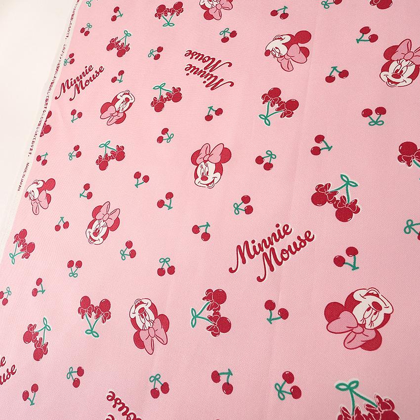 Disney（ディズニー） ミニーマウス チェリー柄 オックス 50cm単位