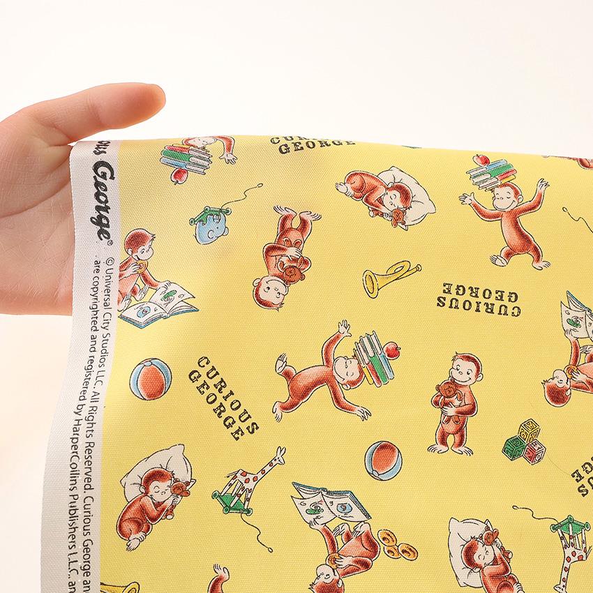 おさるのジョージ ブック柄 オックス 50cm単位 | 切売り 切り売り 生地