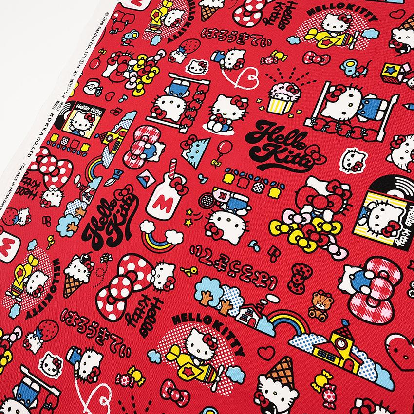 sanrio（サンリオ） 生地 布 ハローキティ 4WAY柄 オックス 50cm単位