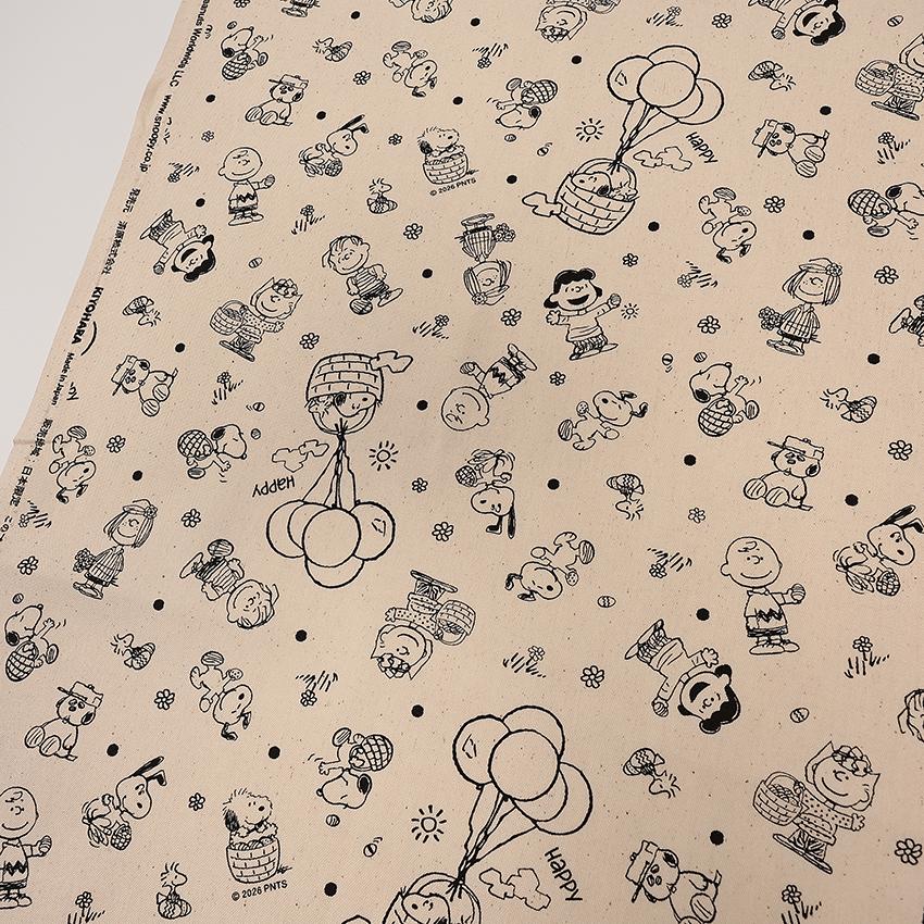 生地 布 ピーナッツ スヌーピー ビブラントアウトライン オックス 50cm