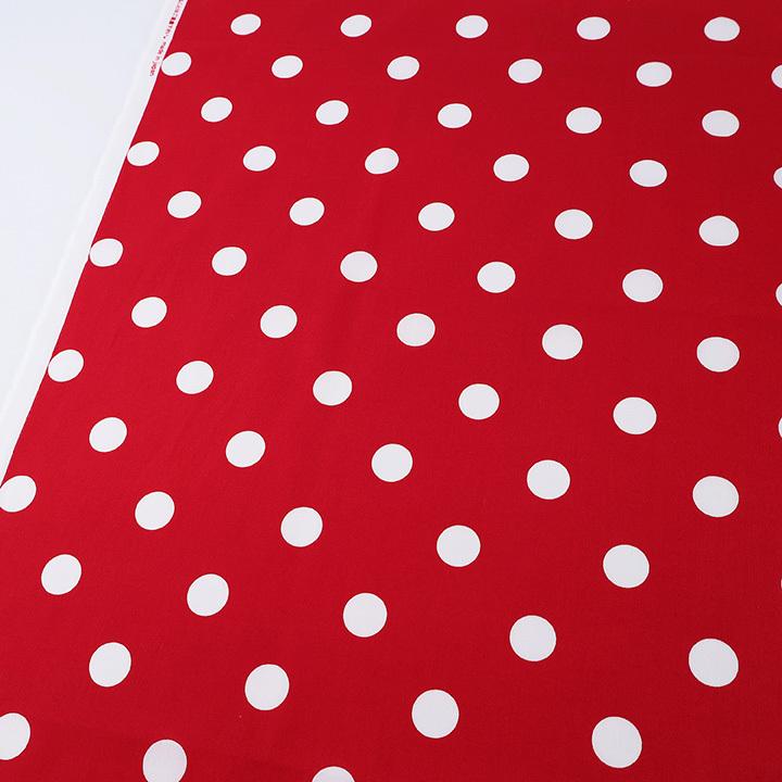 クラフトハートトーカイ 水玉ブロード レッド（50cm単位）｜切売り