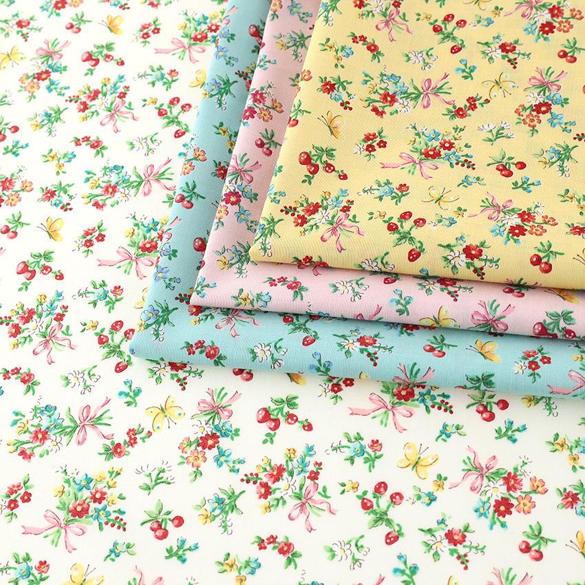 Dear Little World 花束 スケア 1m単位 切売り 切り売り 生地 布 布地 花柄 フラワープリント 綿 コットン 服地 ちょうちょ 手芸材料の通販シュゲールyahoo 店 通販 Yahoo ショッピング