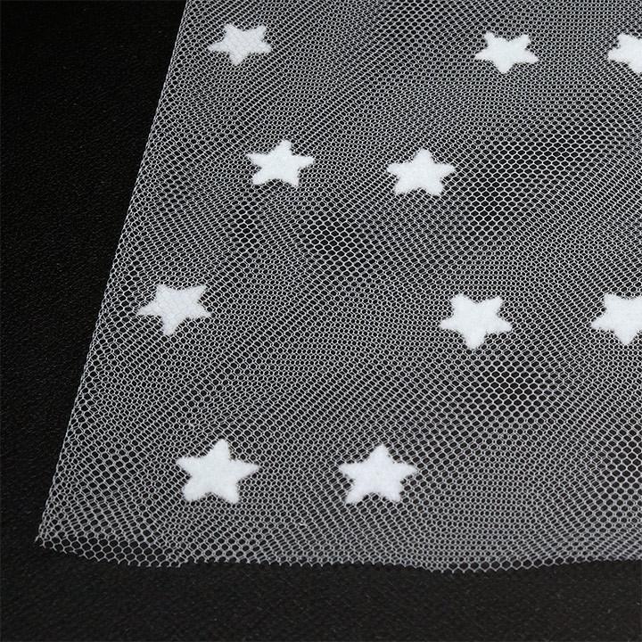 星柄フロッキーチュール 1m単位 切売り 切り売り 生地 布 布地 チュール スカート ドレス 衣装 星 スター かわいい 手芸材料の通販シュゲールyahoo 店 通販 Yahoo ショッピング