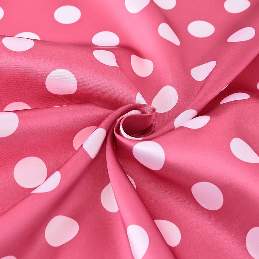 クラフトハートトーカイ 水玉 ポリエステルサテン 50cm単位｜切売り